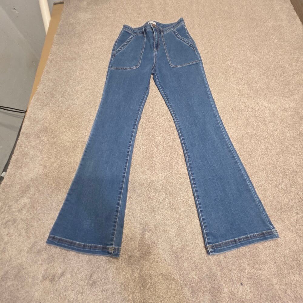 Boho 70s Style Knox Rose Women's Flare Jeans Size 6 Medium Wash Denim - Picture 2 of 12
